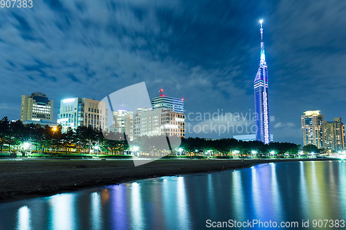 Image of Fukuoka city with Seaside Momochi of Japan