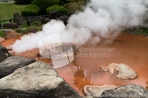 Image of Blood pond hell in Beppu of Japan