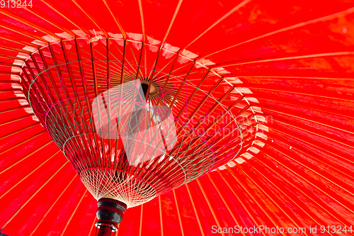 Image of Traditional Japanese red umbrella