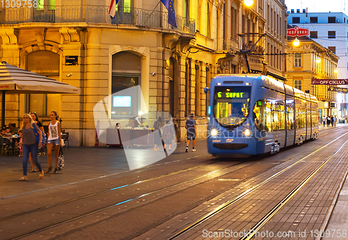Image of Tram Old Town street Zagreb