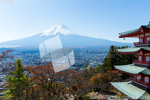 Image of Mount Fuji and chureito pagoda