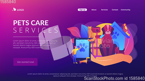 Image of Pet services concept landing page