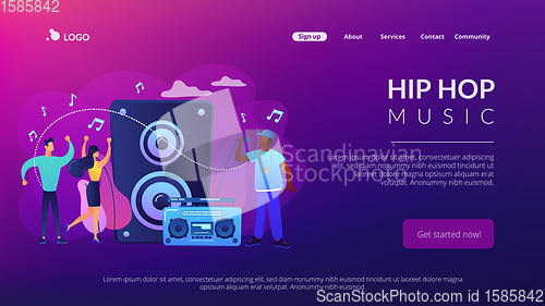 Image of Hip-hop music concept landing page.