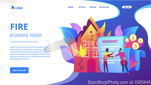 Image of Fire insurance concept landing page.