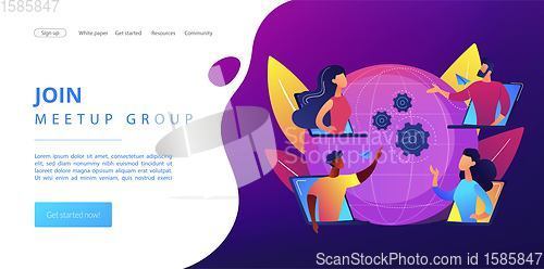 Image of Online meetup concept landing page
