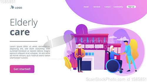 Image of Elderly care concept landing page