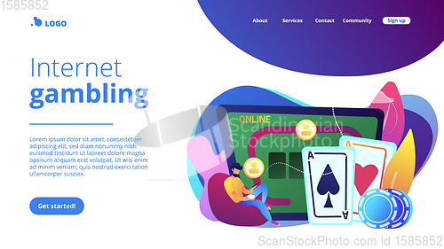 Image of Online poker concept landing page.