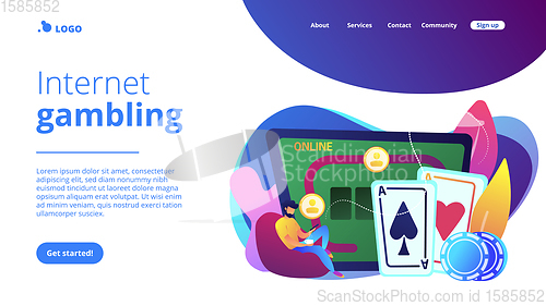 Image of Online poker concept landing page.