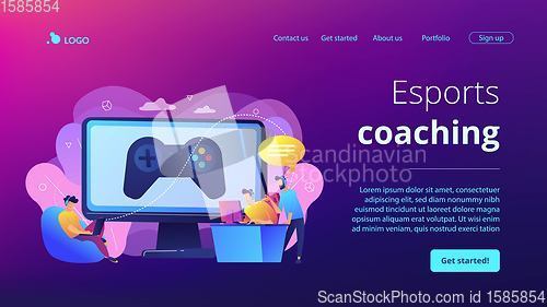 Image of Esports coaching concept landing page