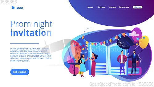 Image of Prom party concept landing page.