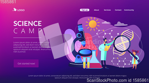 Image of Science camp concept landing page.