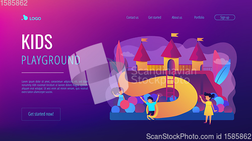 Image of Kids playground concept landing page.