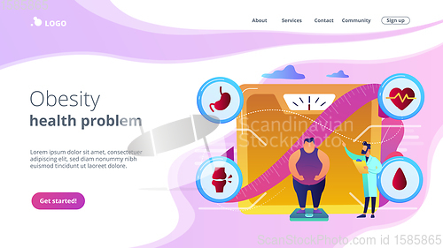 Image of Obesity health problem concept landing page.