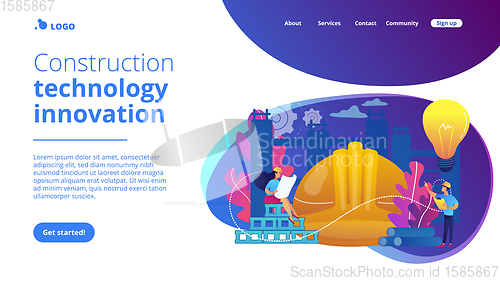 Image of Innovative construction materials concept landing page.