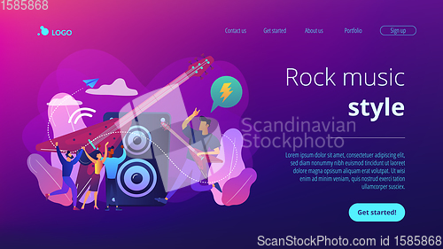 Image of Rock music concept landing page.