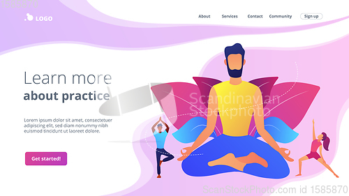 Image of Yoga school concept landing page.