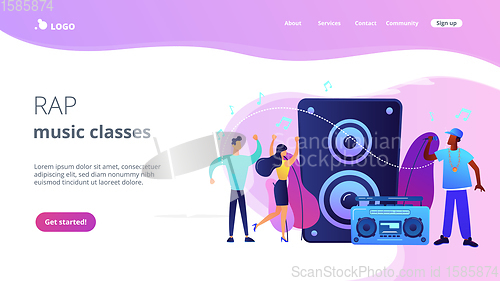 Image of Hip-hop music concept landing page.