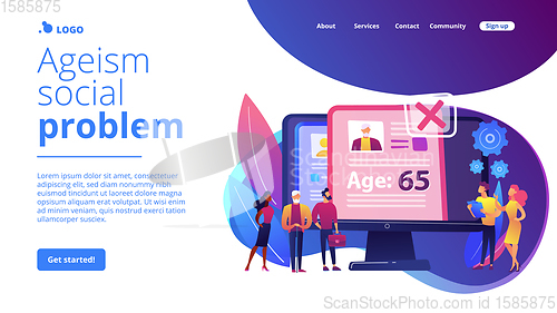 Image of Ageism social problem concept landing page