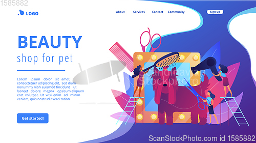 Image of Grooming salon concept landing page