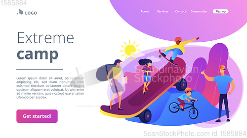 Image of Extreme camp concept landing page.