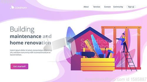 Image of Carpenter services concept landing page