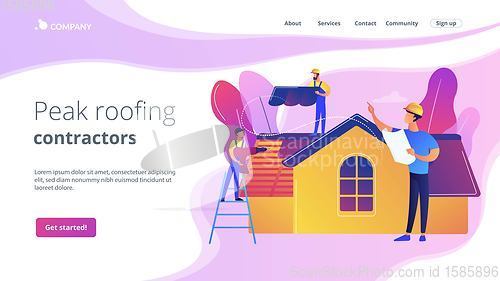 Image of Roofing services concept landing page