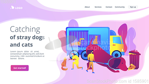 Image of Animal control service concept landing page