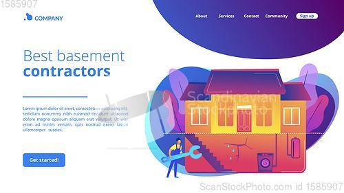 Image of Basement services concept landing page