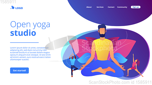 Image of Yoga school concept landing page.