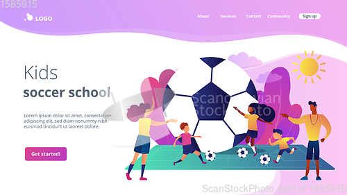 Image of Soccer camp concept landing page.