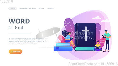 Image of Holy bible concept landing page.