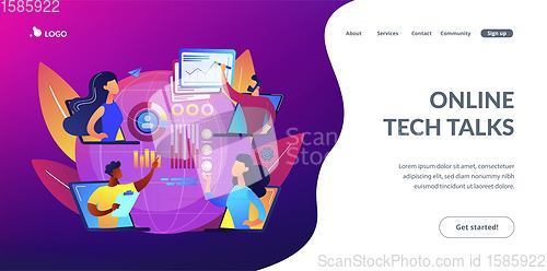 Image of Online tech talks concept landing page