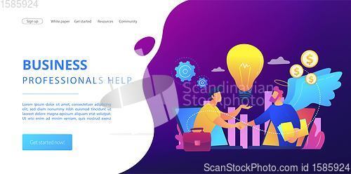 Image of Angel investor concept landing page