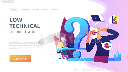 Image of Low-technical communication concept landing page