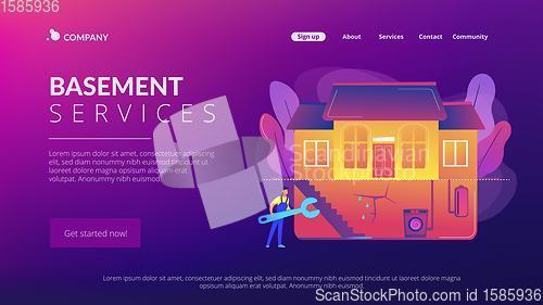 Image of Basement services concept landing page