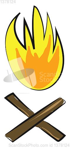 Image of Fire, vector or color illustration.
