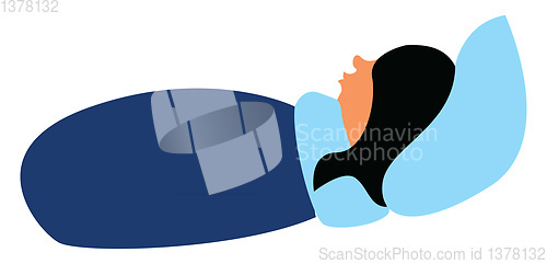 Image of Sleeping girl, vector or color illustration.