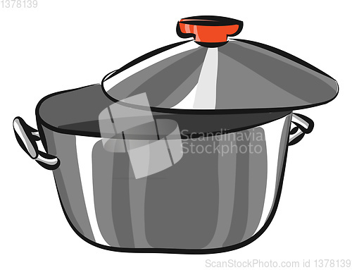 Image of Grey pan, vector or color illustration.