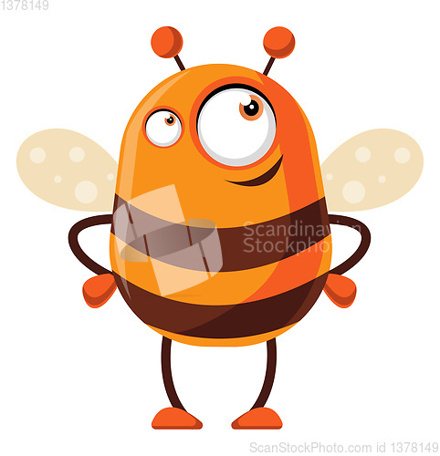 Image of Bee is thinking, illustration, vector on white background.