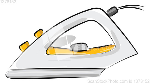 Image of A red and white iron, vector or color illustration.