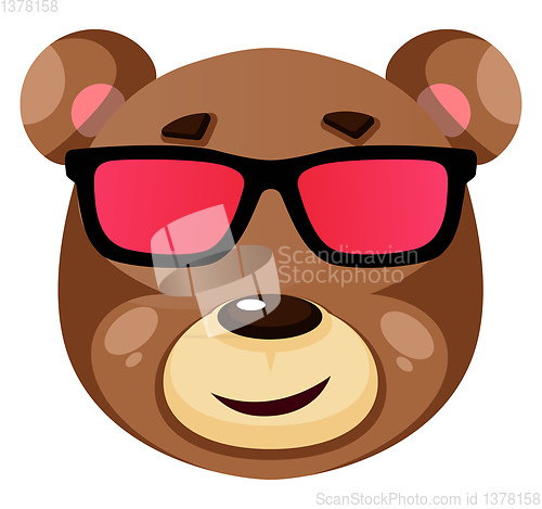 Image of Bear is wearing sunglasses, illustration, vector on white backgr