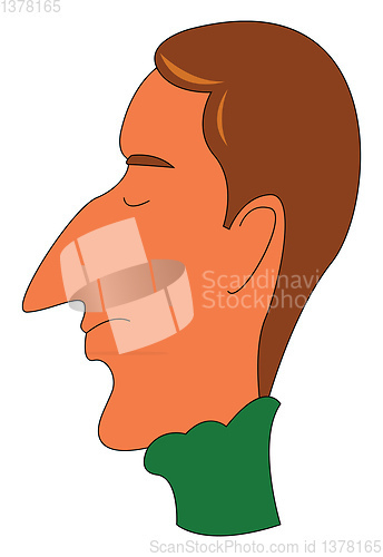 Image of Clipart of a man in a green turtleneck shirt set on isolated whi