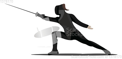 Image of Fencing man, vector or color illustration.
