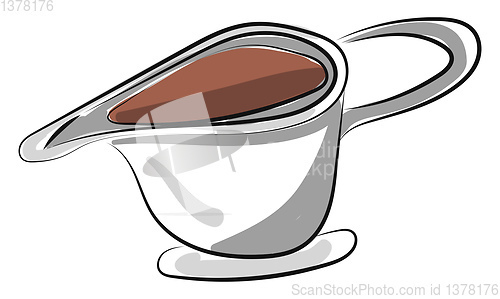 Image of Sauce in cup, vector or color illustration.