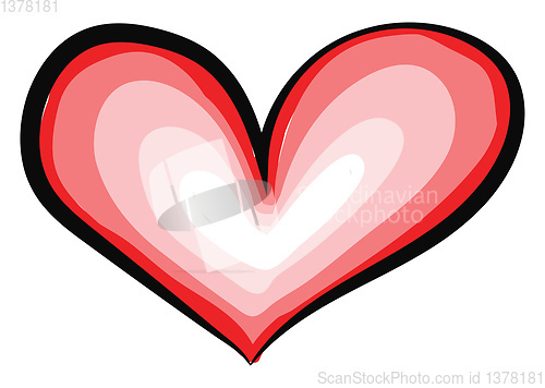 Image of Image of heart/symbol of love, vector or color illustration.