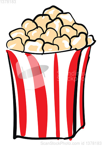 Image of Cheesy popcorn, vector or color illustration.