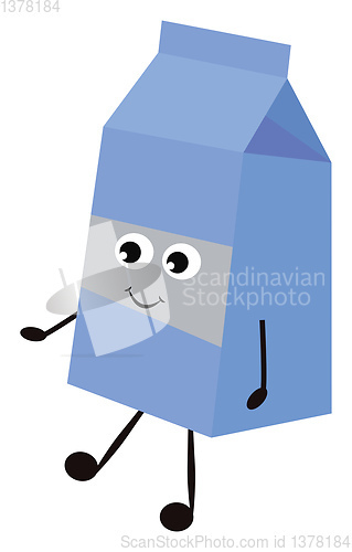 Image of A tetra pack of milk, vector or color illustration.