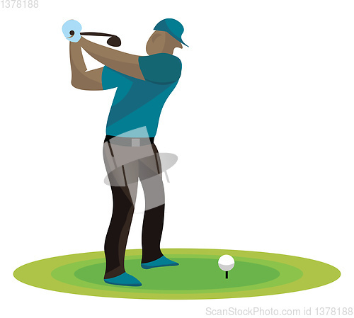 Image of Golf player, vector or color illustration.