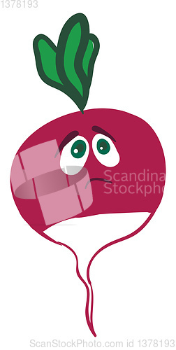 Image of Sad radish, vector or color illustration.