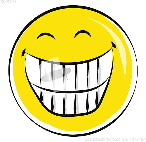 Image of Laughing smiley, vector or color illustration.